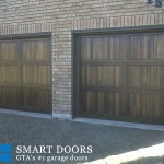 cedar wood overlay on fiberglass panels Garage Doors installed in Thornhill