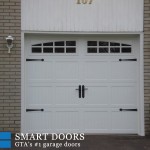 White Carriage Style Garage door installed by smart doors Toronto