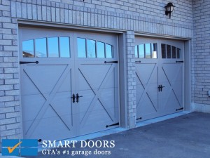 North York home get new carriage style double garage doors in steel frame