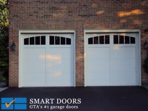 Markham install: Fiberglass overlay panels white garage doors