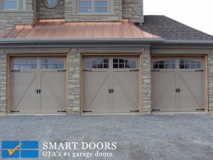 Markham home upgrade with Set of 3 Carriage style garage door by Smart Doors