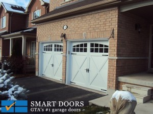 Insulated Steel frame carriage style doors installed in Toronto home