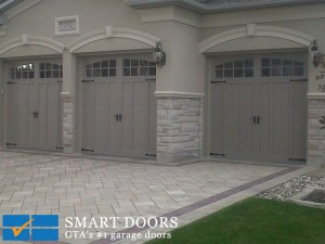 North York home gets new Insulated barn style garage doors in grey