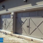 carriage barn style overhead garage door installed in Thornhill home
