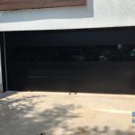 Smooth Black Garage Doors with Glass, Installation in Oakville