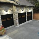 Premium black fiberglass Garage Doors installed in Toronto residence