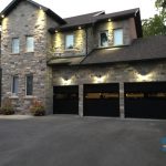 Premium black fiberglass Garage Doors with see through glass panel