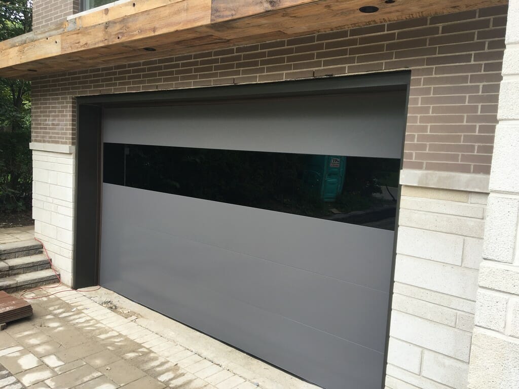 Minimalist Garage Door Panels Not Flush with Simple Decor