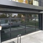 Black Full View Glass aluminum and glass garage doors Installation In Vaughan