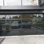 Black Full View overhead glass garage doors Installation In Vaughan