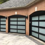 Triple Glass Garage Doors installation in Thornhill, near Toronto