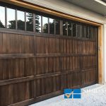Overhead Garage Doors replacement in Toronto featuring cedar overlay fiberglass door with windows