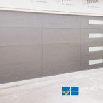 overhead Garage Doors Installations in Toronto featuring flush panel doors with wood texture