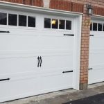 White Barn Styled overhead garage doors installation in Leslie, Toronto