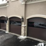 Pair of three Modern Flush Overhead Garage Doors Installation in Keele, Toronto