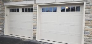White traditional garage door installation