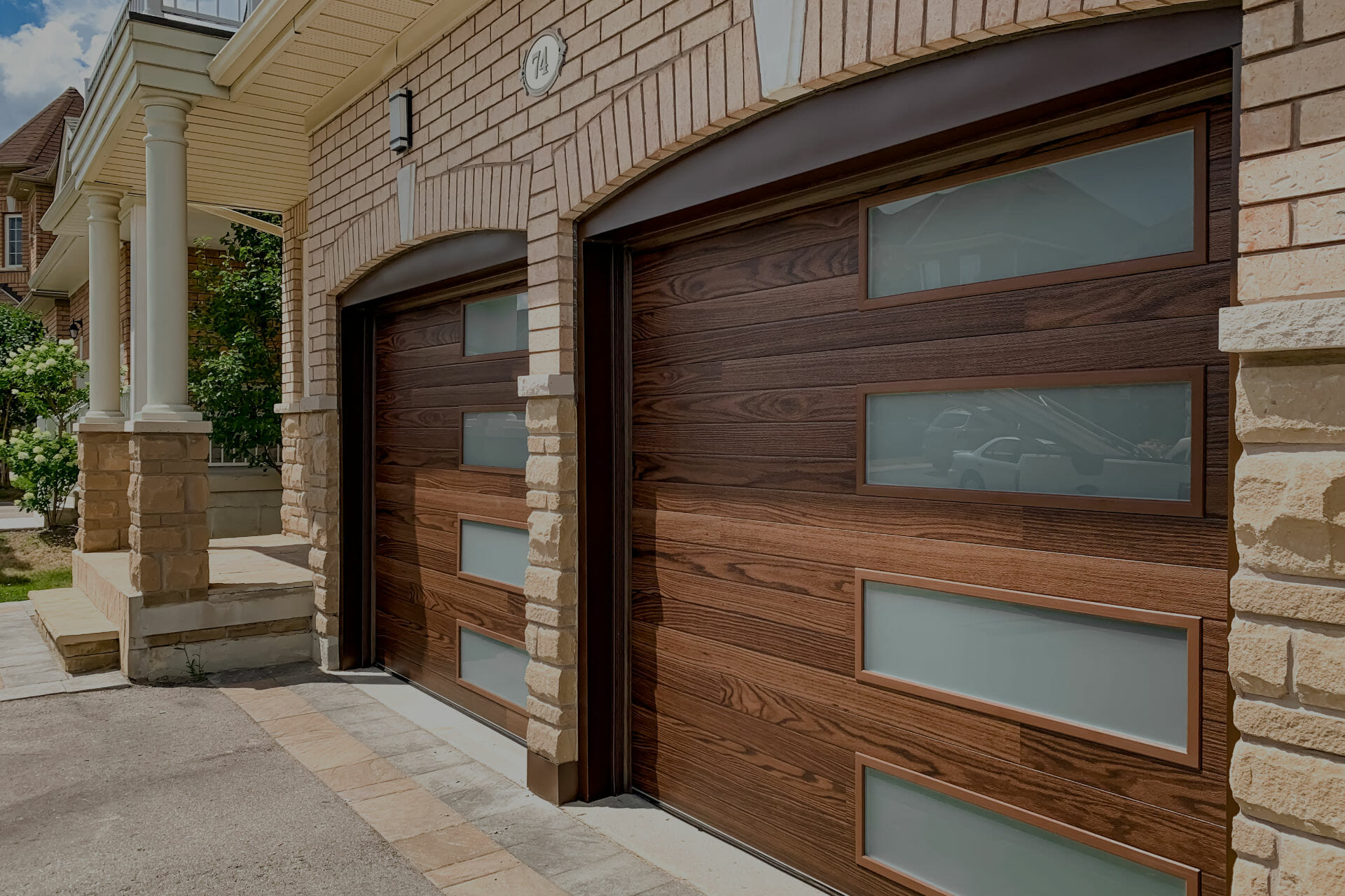 cedar overlay design overhead garage doors installed