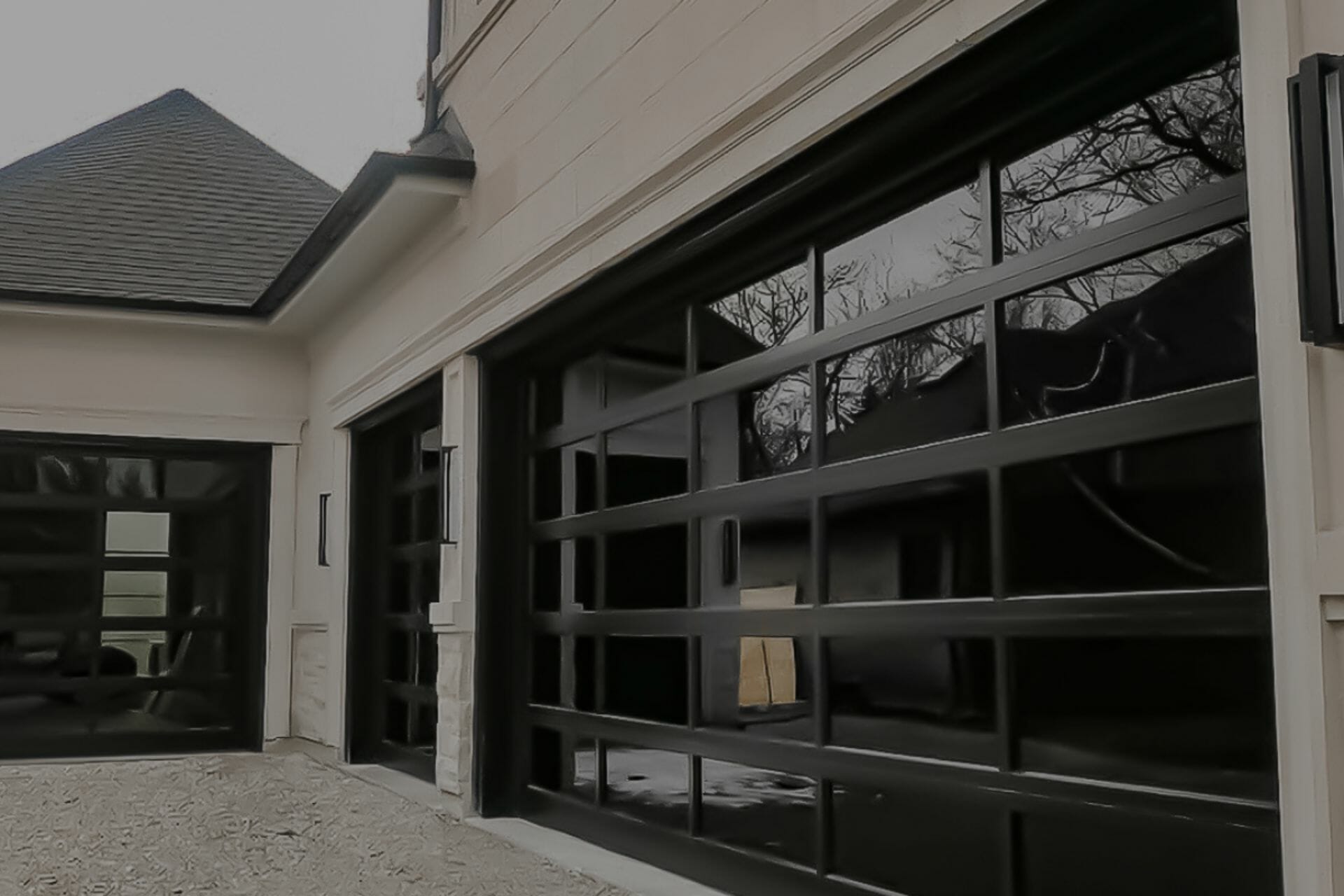 Three Full-view Aluminum & Glass Garage Doors